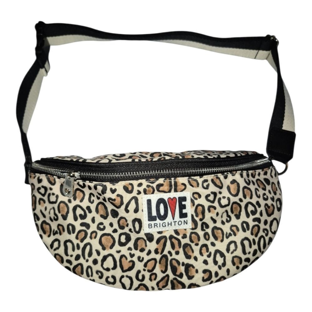 Brighton Wild Cat Leopard Crossbody Belt Fanny Pack Bag